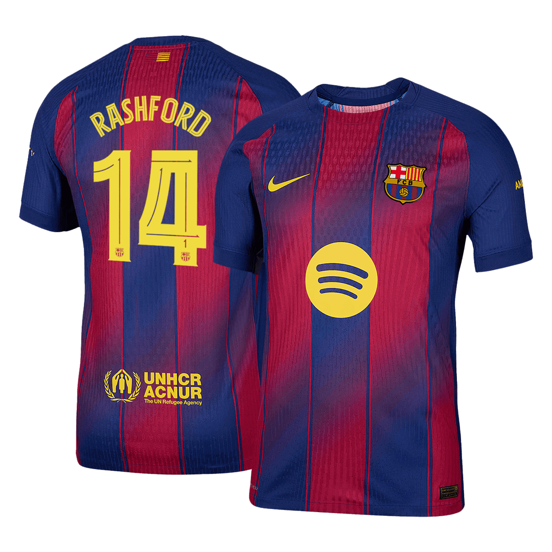 UCL Camiseta Auténtica Rashford #14 Barcelona 2025/26 Primera Equipación - Versión Jugador