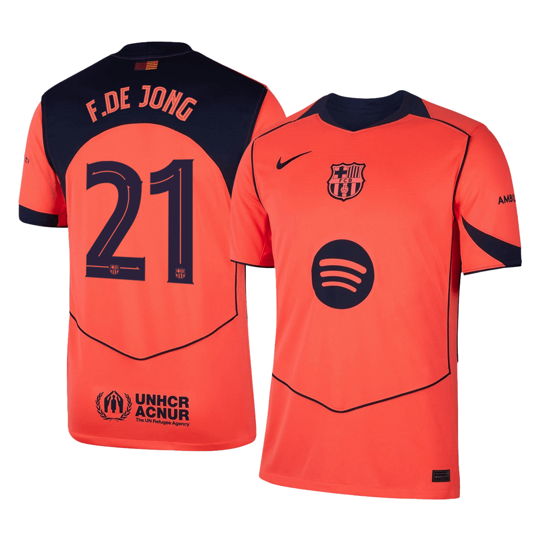 UCL Camiseta F. De Jong #21 Barcelona 2025/26 Tercera Equipación - Versión Hincha