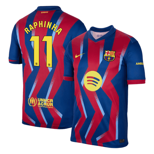 Camiseta Raphinha #11 Barcelona 2025/26 Cuarta Equipación - Versión Hincha