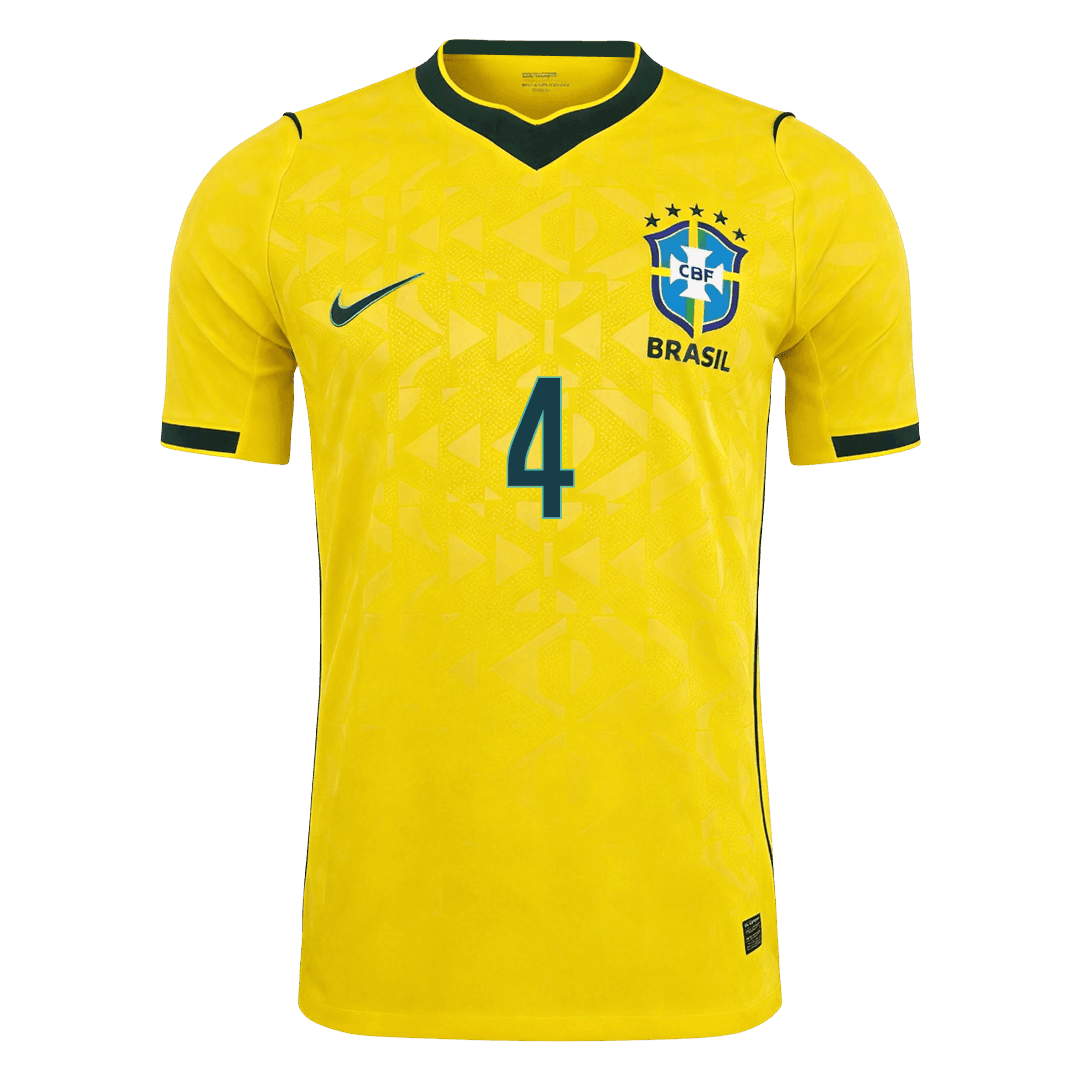 Camiseta Auténtica Marquinhos #4 Brasil 2026 Primera Equipación Copa del Mundo - Versión Jugador
