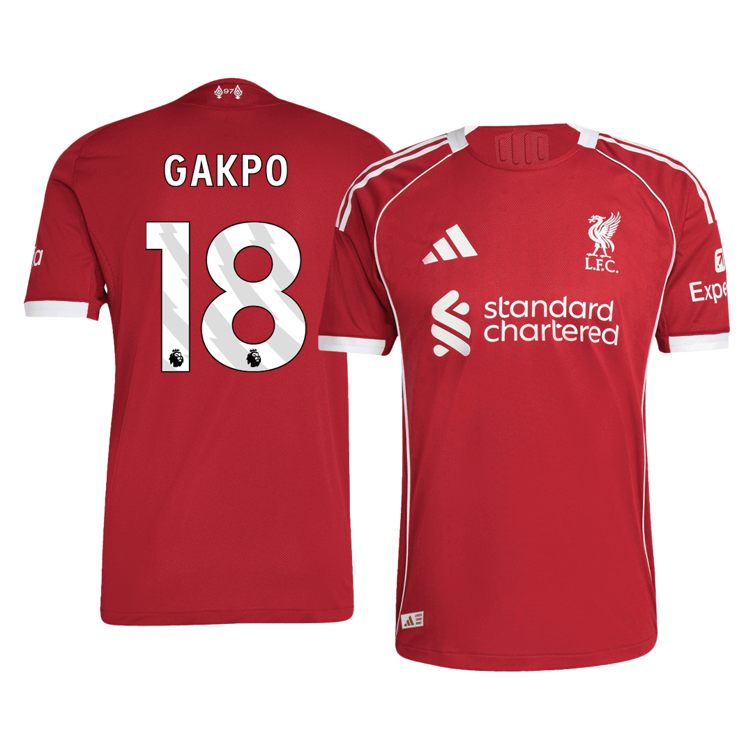 Camiseta Auténtica Gakpo #18 Liverpool 2025/26 Primera Equipación - Versión Jugador