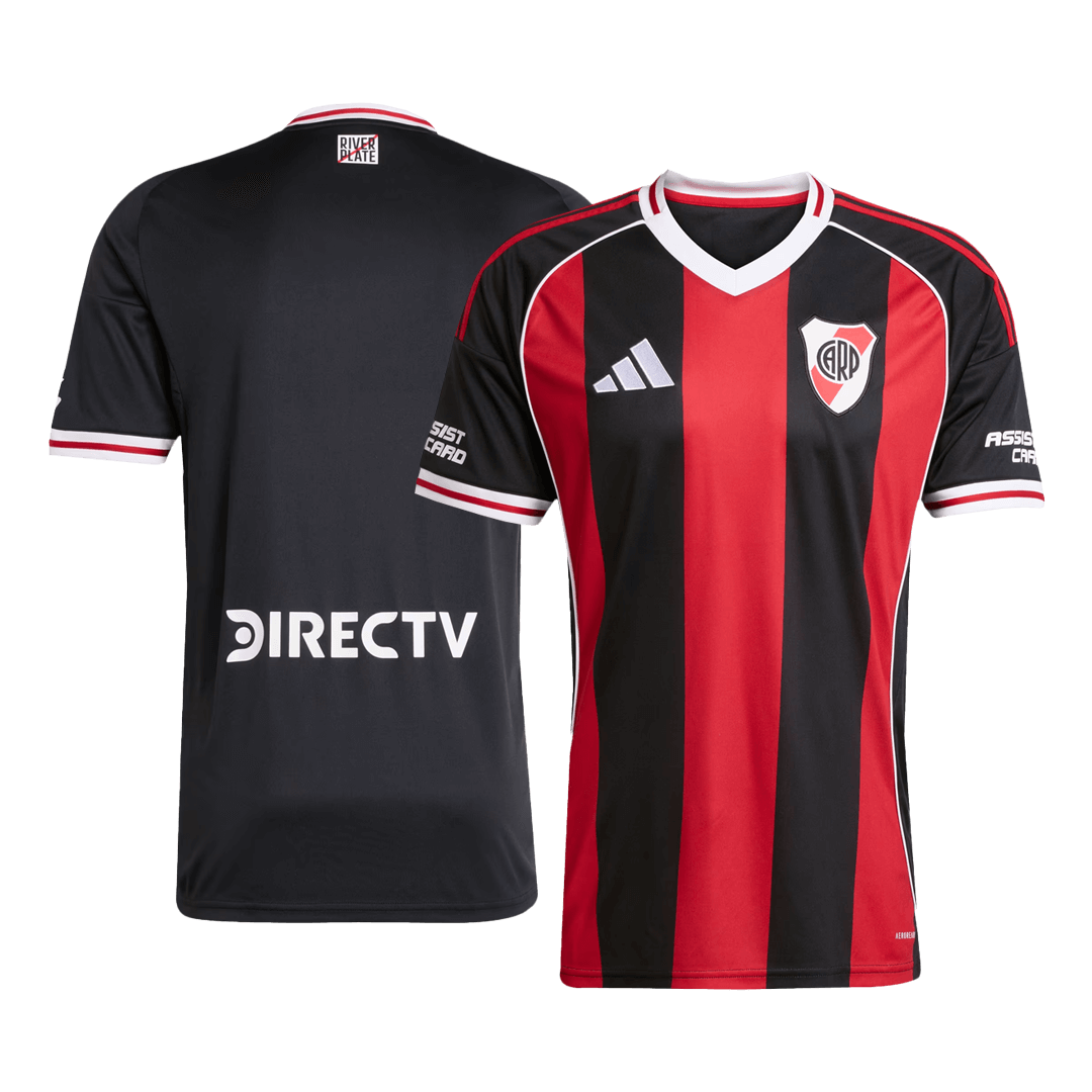 Camiseta de fútbol River Plate 25/26 visitante roja y negra