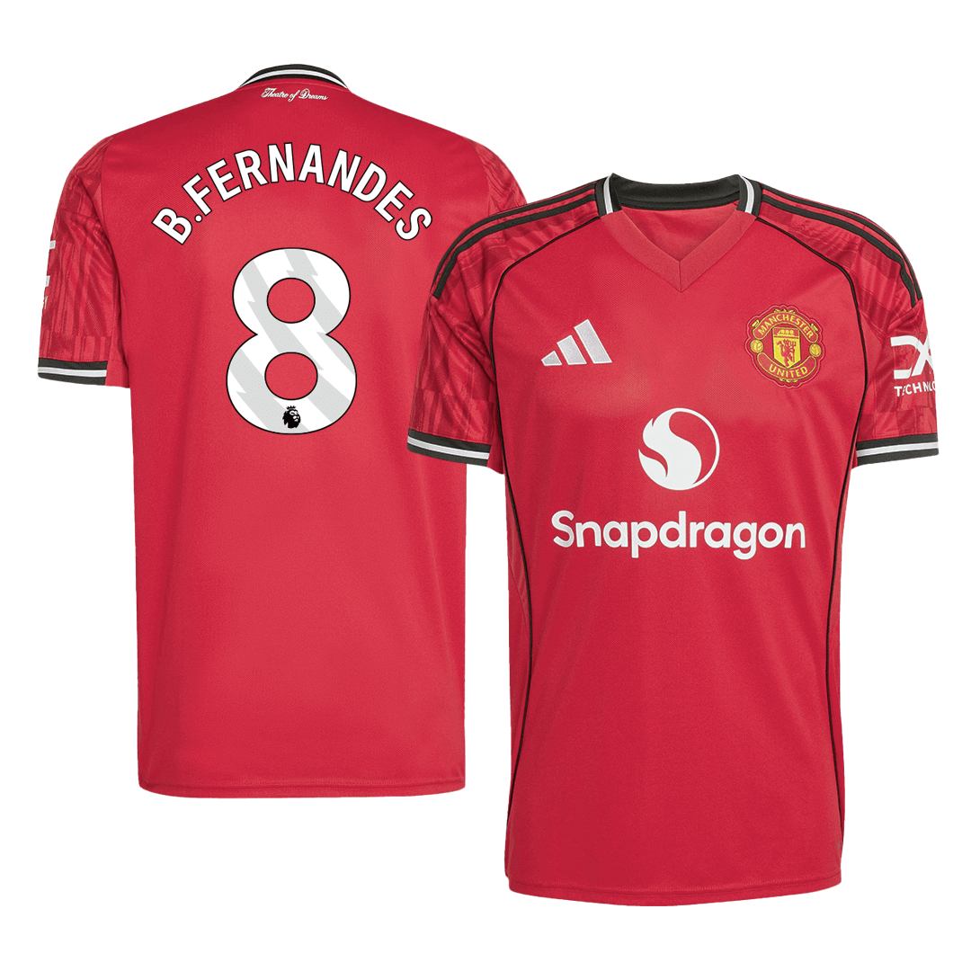Camiseta B. Fernandes #8 Manchester United 2025/26 Primera Equipación - Versión Hincha
