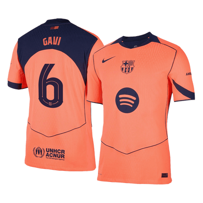 UCL Camiseta Auténtica Gavi #6 Barcelona 2025/26 Tercera Equipación - Versión Jugador