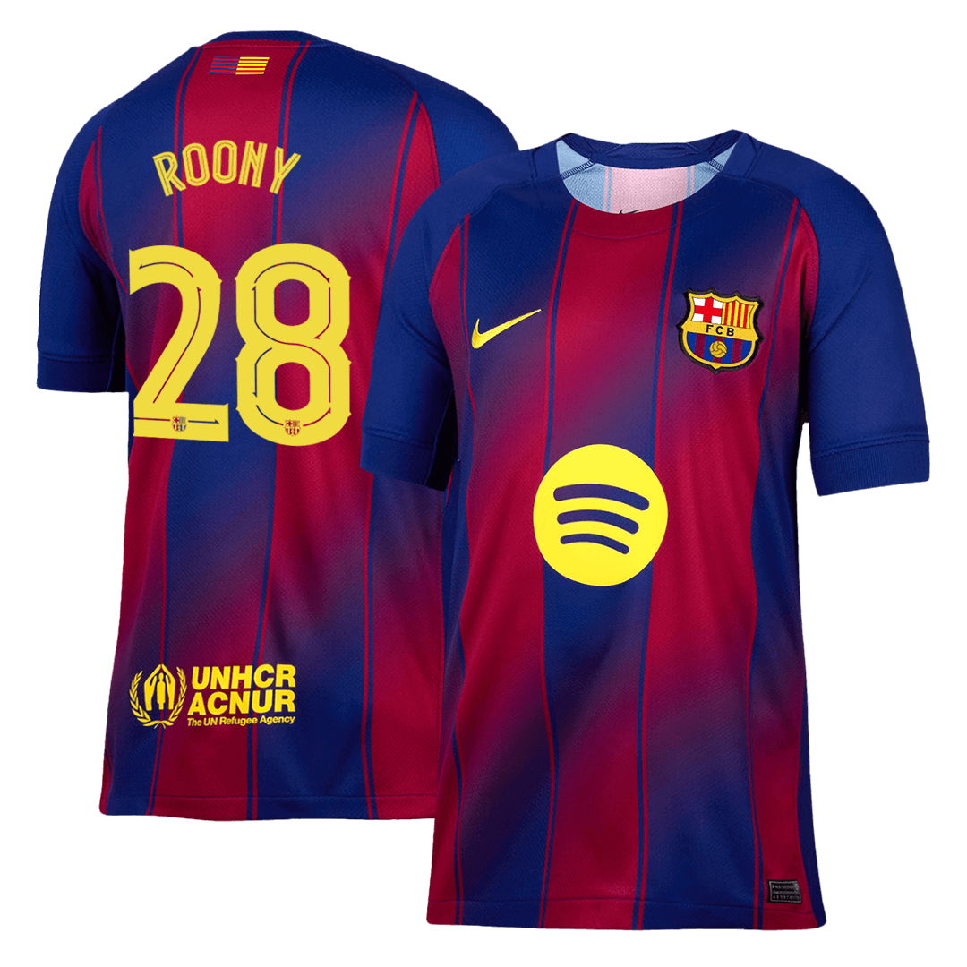 Calidad Premium UCL Camiseta Roony #28 Barcelona 2025/26 Primera Equipación - Versión Hincha