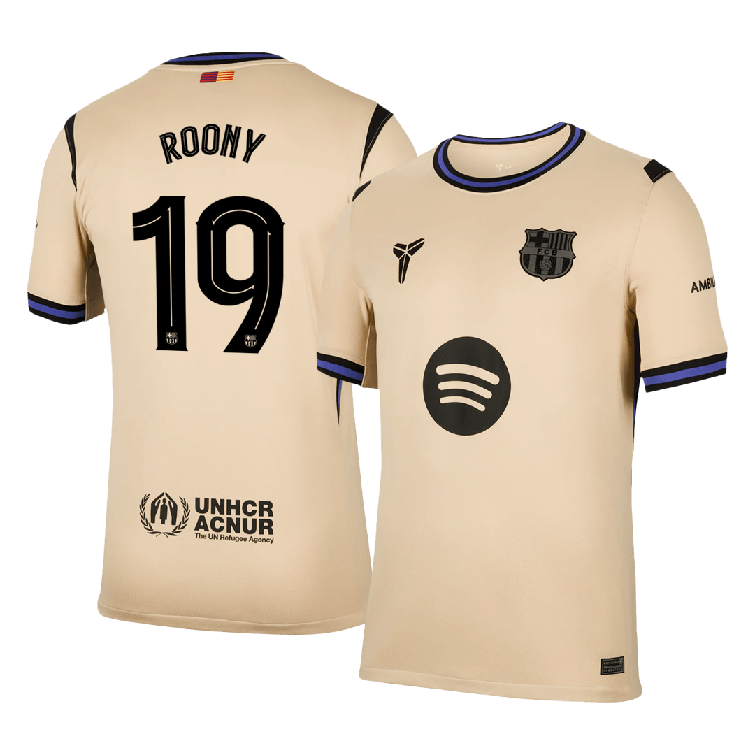 UCL Camiseta Roony #19 Barcelona 2025/26 Segunda Equipación - Versión Hincha