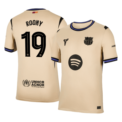 UCL Camiseta Roony #19 Barcelona 2025/26 Segunda Equipación - Versión Hincha