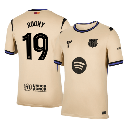 UCL Camiseta Roony #19 Barcelona 2025/26 Segunda Equipación - Versión Hincha