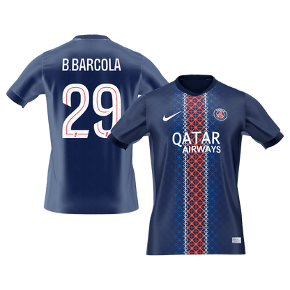 Camiseta B. Barcola #29 PSG 2025/26 Primera Equipación - Versión Hincha (Calidad Premium)