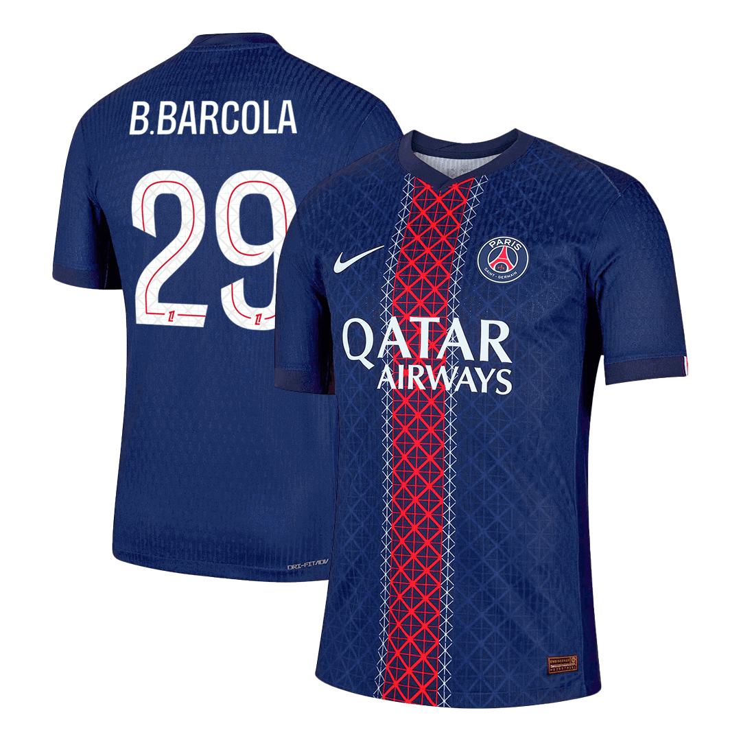 Camiseta Auténtica B. Barcola #29 PSG 2025/26 Primera Equipación - Versión Jugador