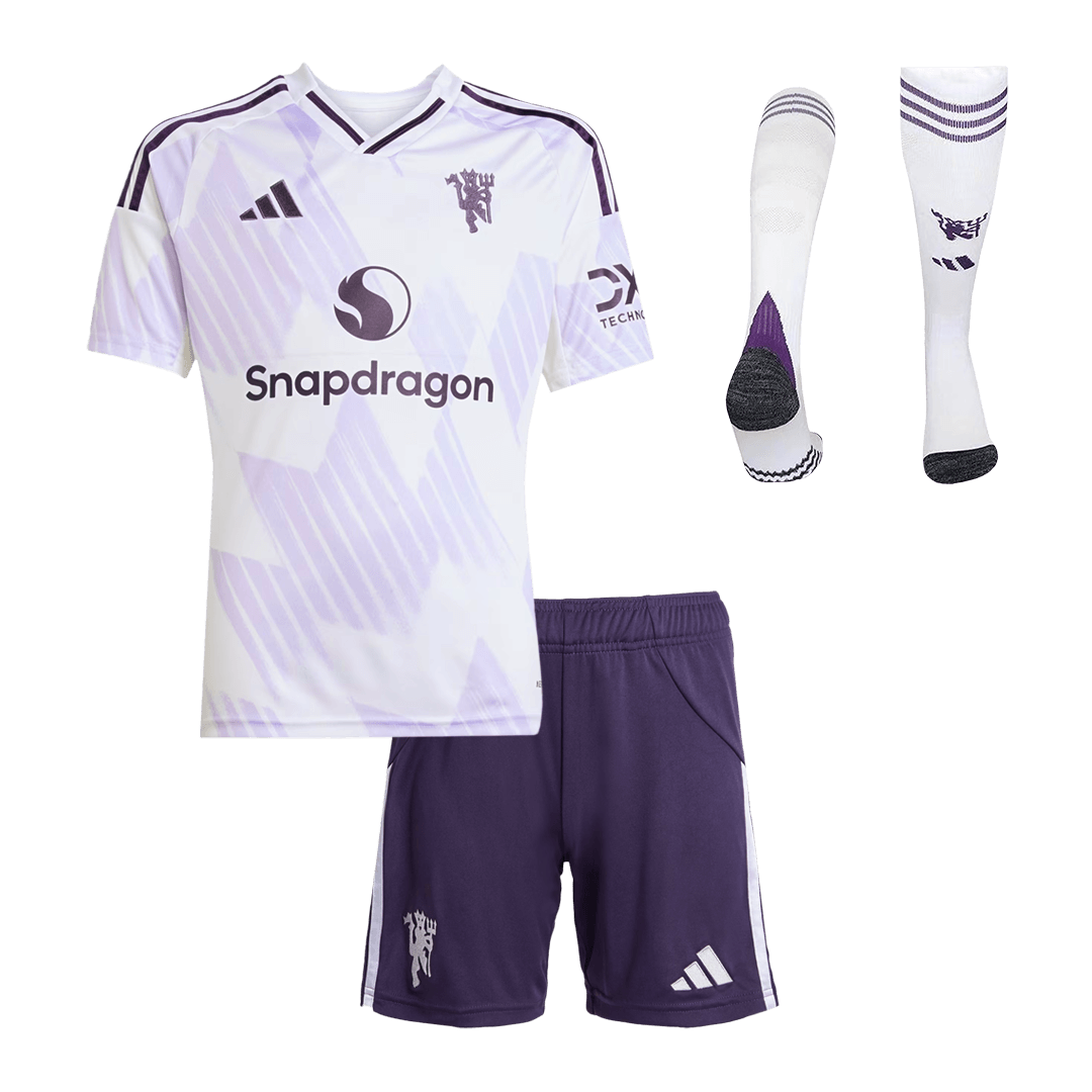 Conjunto Infantil Completo Manchester United 2025/26 Segunda Equipación
