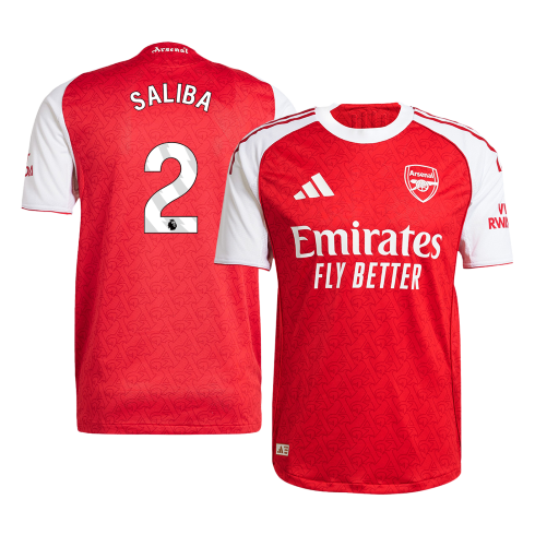 Camiseta Auténtica Saliba #2 Arsenal 2025/26 Primera Equipación - Versión Jugador