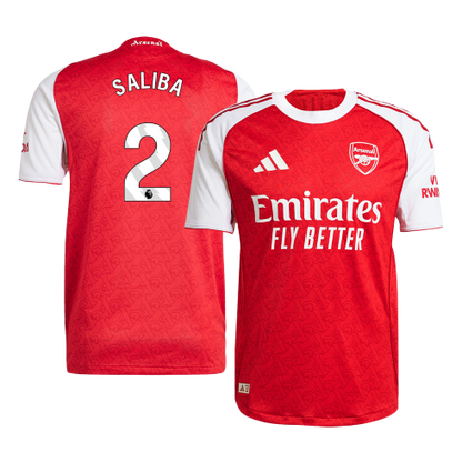 Camiseta Auténtica Saliba #2 Arsenal 2025/26 Primera Equipación - Versión Jugador