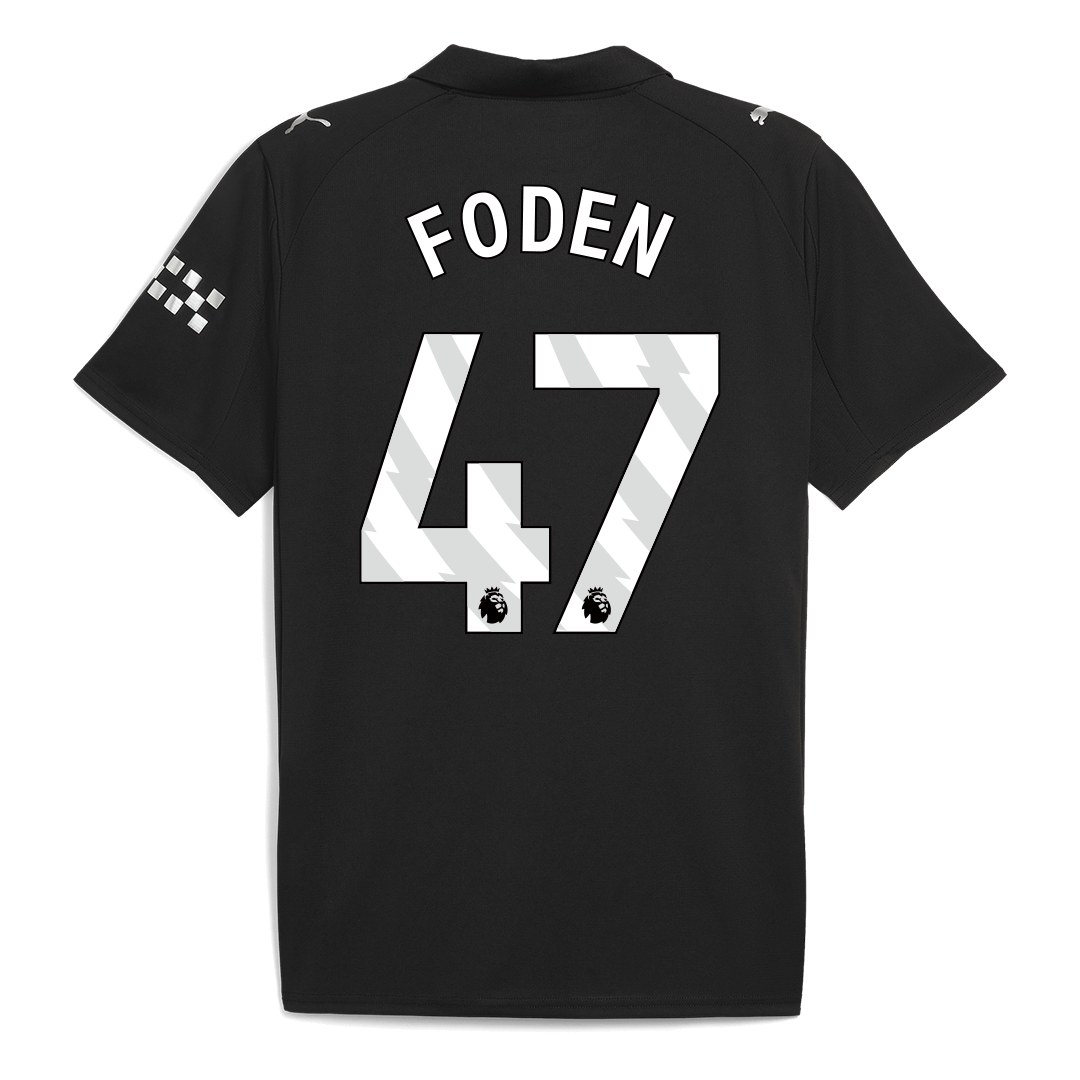 Camiseta Foden #47 Manchester City 2025/26 Segunda Equipación - Versión Hincha