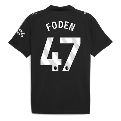 Camiseta Foden #47 Manchester City 2025/26 Segunda Equipación - Versión Hincha
