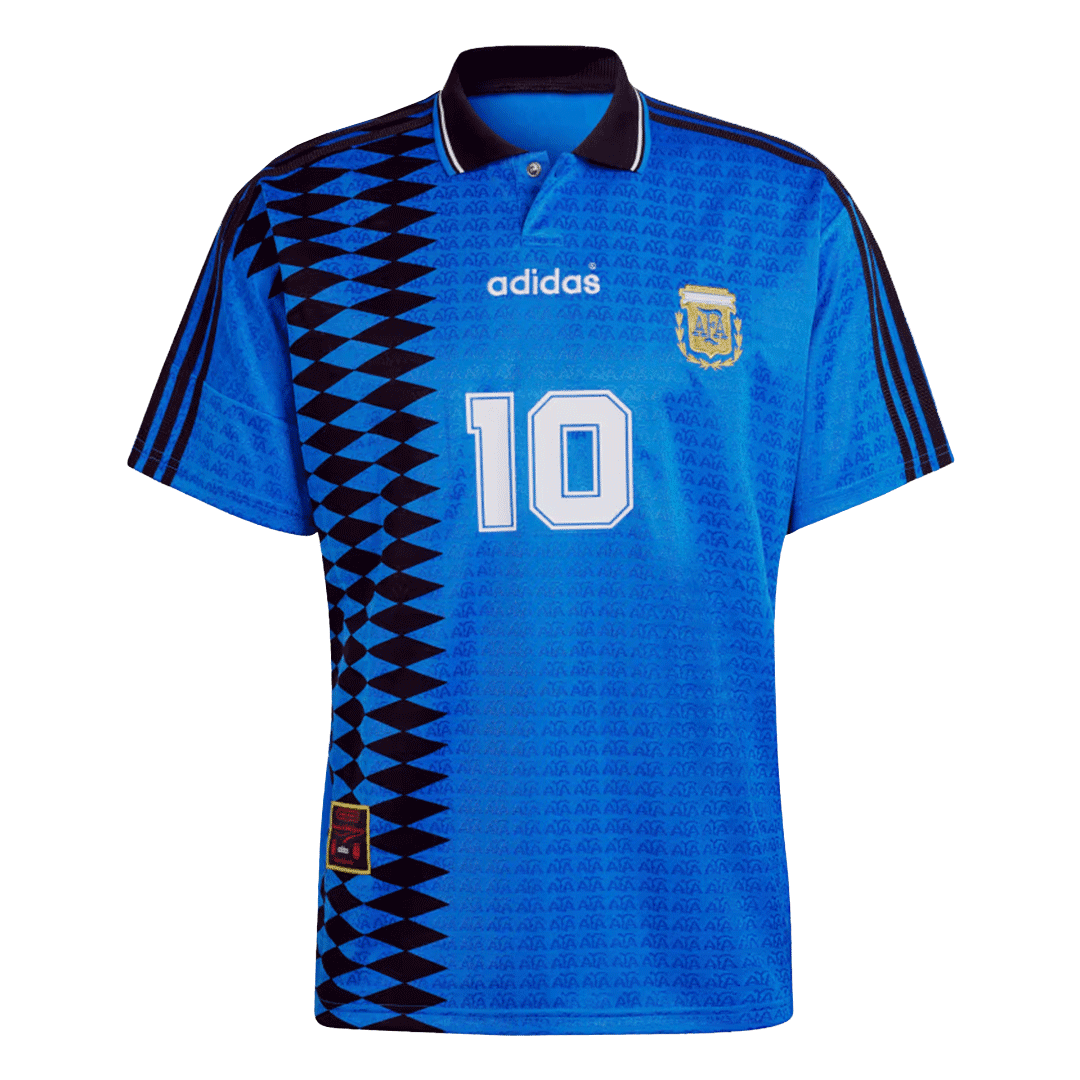 Camiseta Retro 1994 #10 Argentina Segunda Equipación Hombre - Versión Hincha