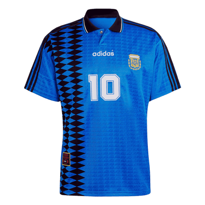 Camiseta Retro 1994 #10 Argentina Segunda Equipación Hombre - Versión Hincha