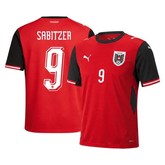 Camiseta Sabitzer #9 Austria 2026 Primera Equipación Copa del Mundo - Versión Hincha