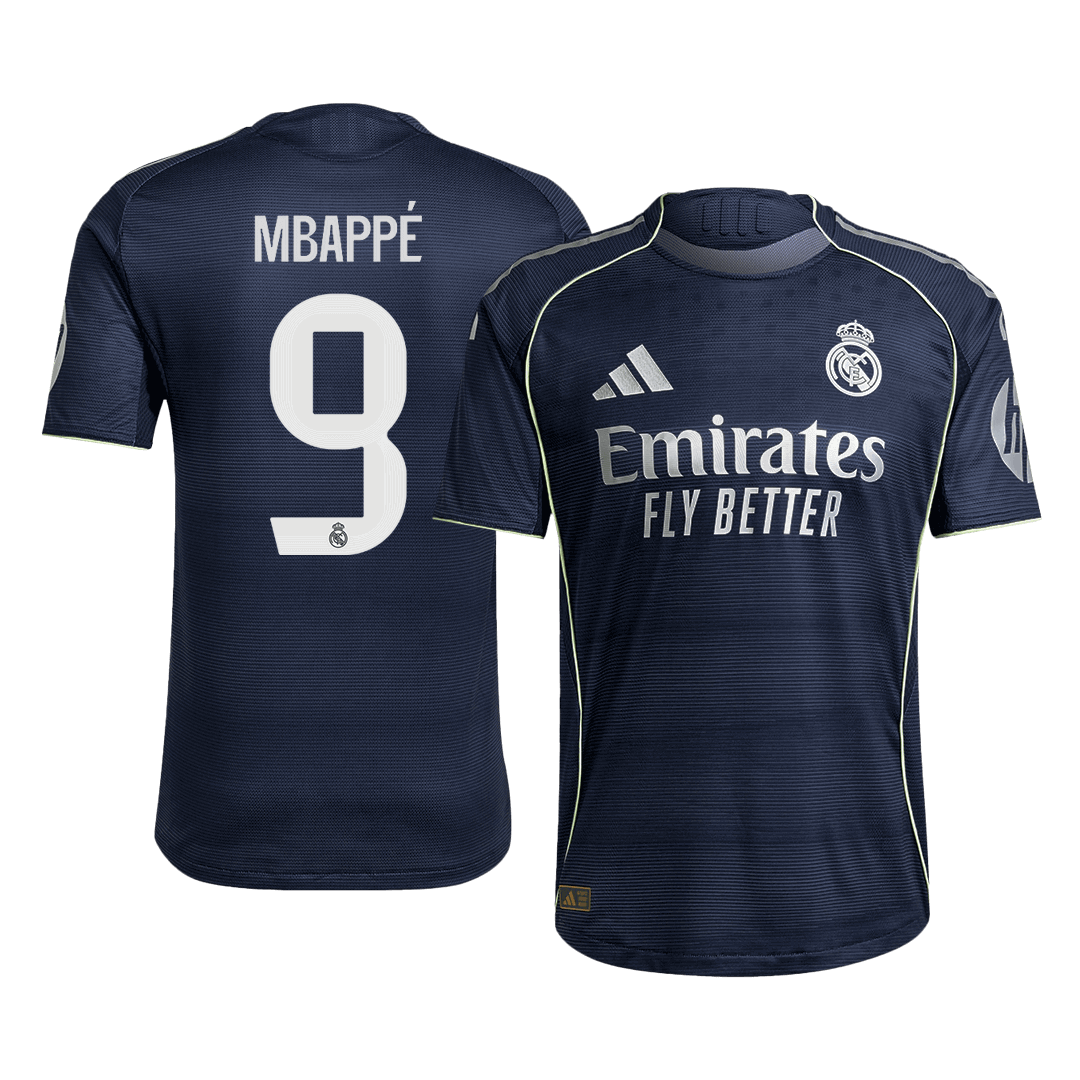 Camiseta Auténtica Mbappé #9 Real Madrid 2025/26 Segunda Equipación - Versión Jugador