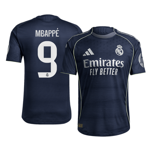 Camiseta Auténtica Mbappé #9 Real Madrid 2025/26 Segunda Equipación - Versión Jugador