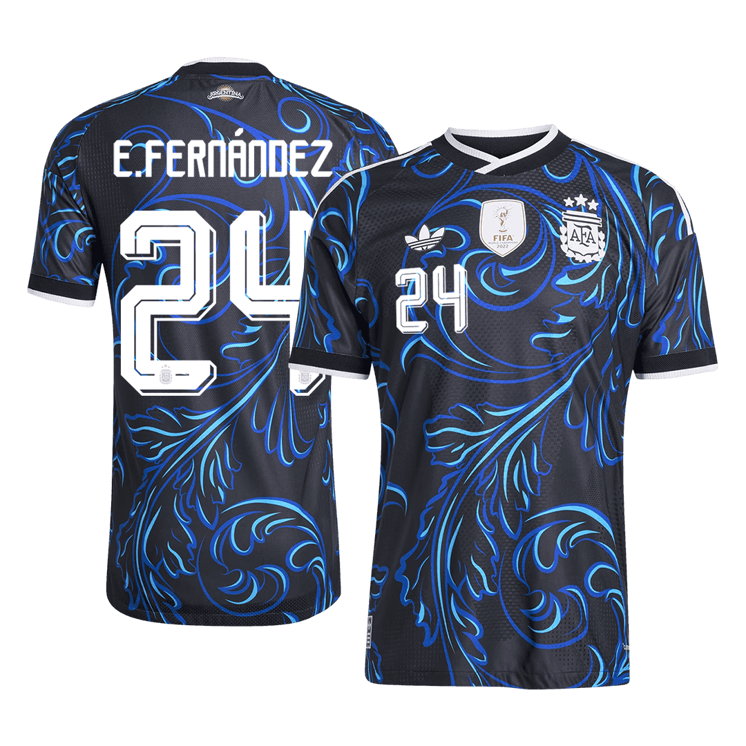 Camiseta Auténtica E. Fernández #24 Argentina 2026 Segunda Equipación Copa del Mundo - Versión Jugador