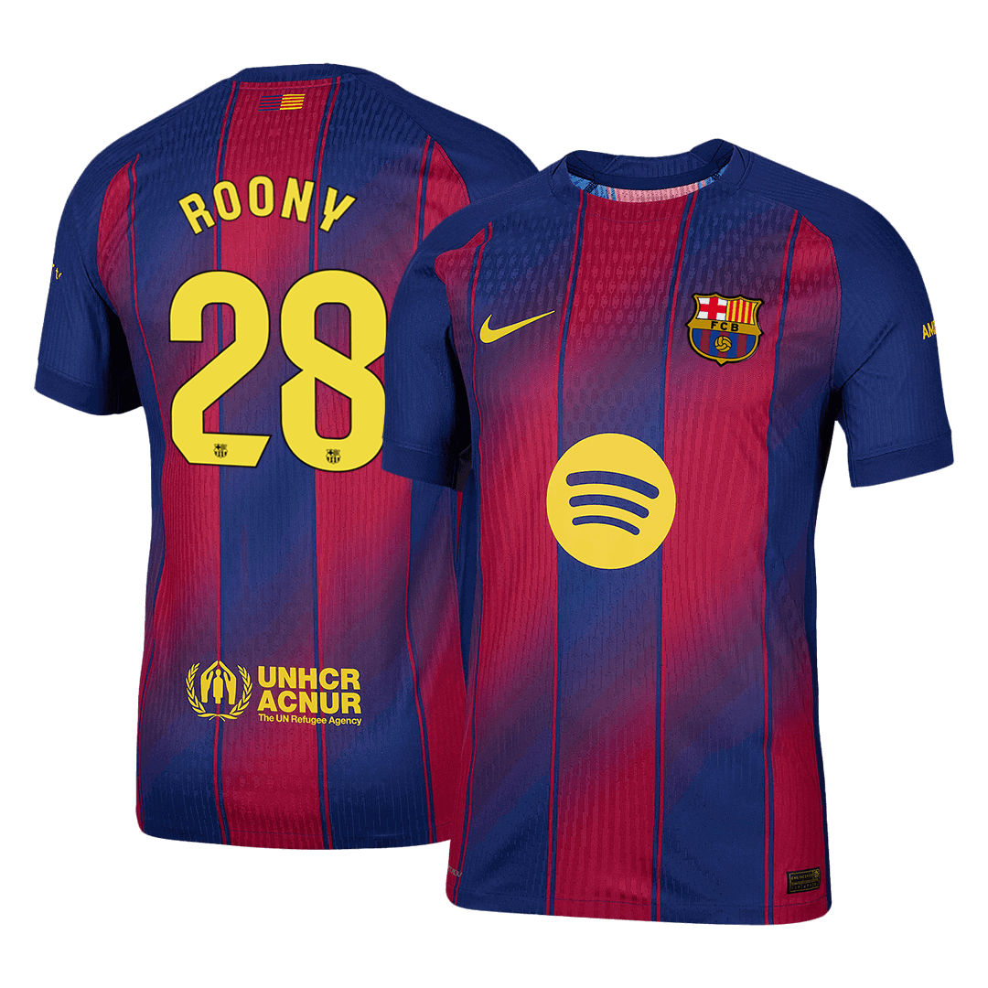 Camiseta Auténtica Roony #28 Barcelona 2025/26 Primera Equipación - Versión Jugador