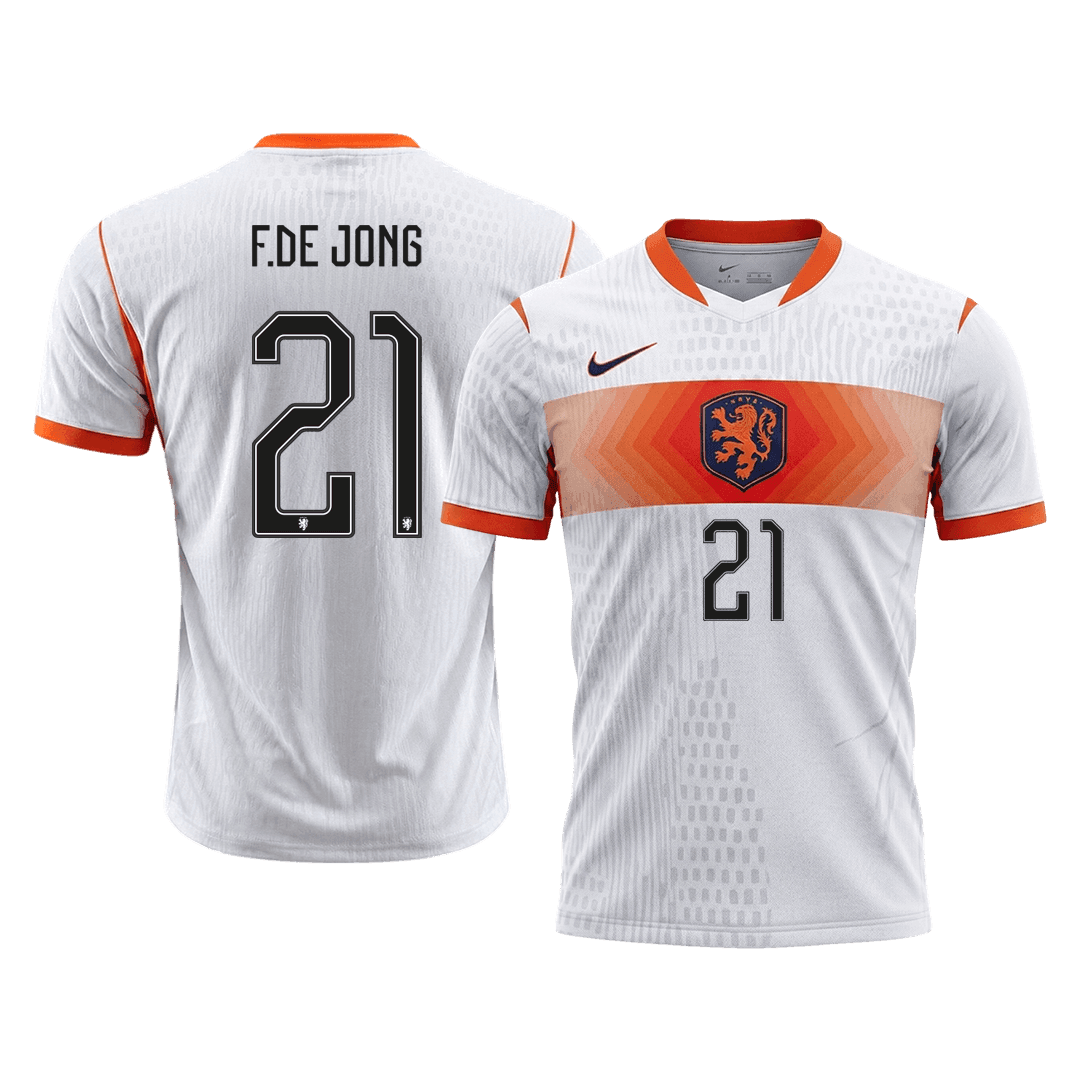 Camiseta Auténtica F. De Jong #21 Países Bajos 2026 Segunda Equipación Copa del Mundo - Versión Jugador