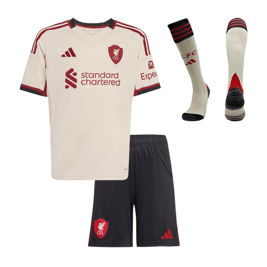 Conjunto Infantil Completo Liverpool 2025/26 Segunda Equipación