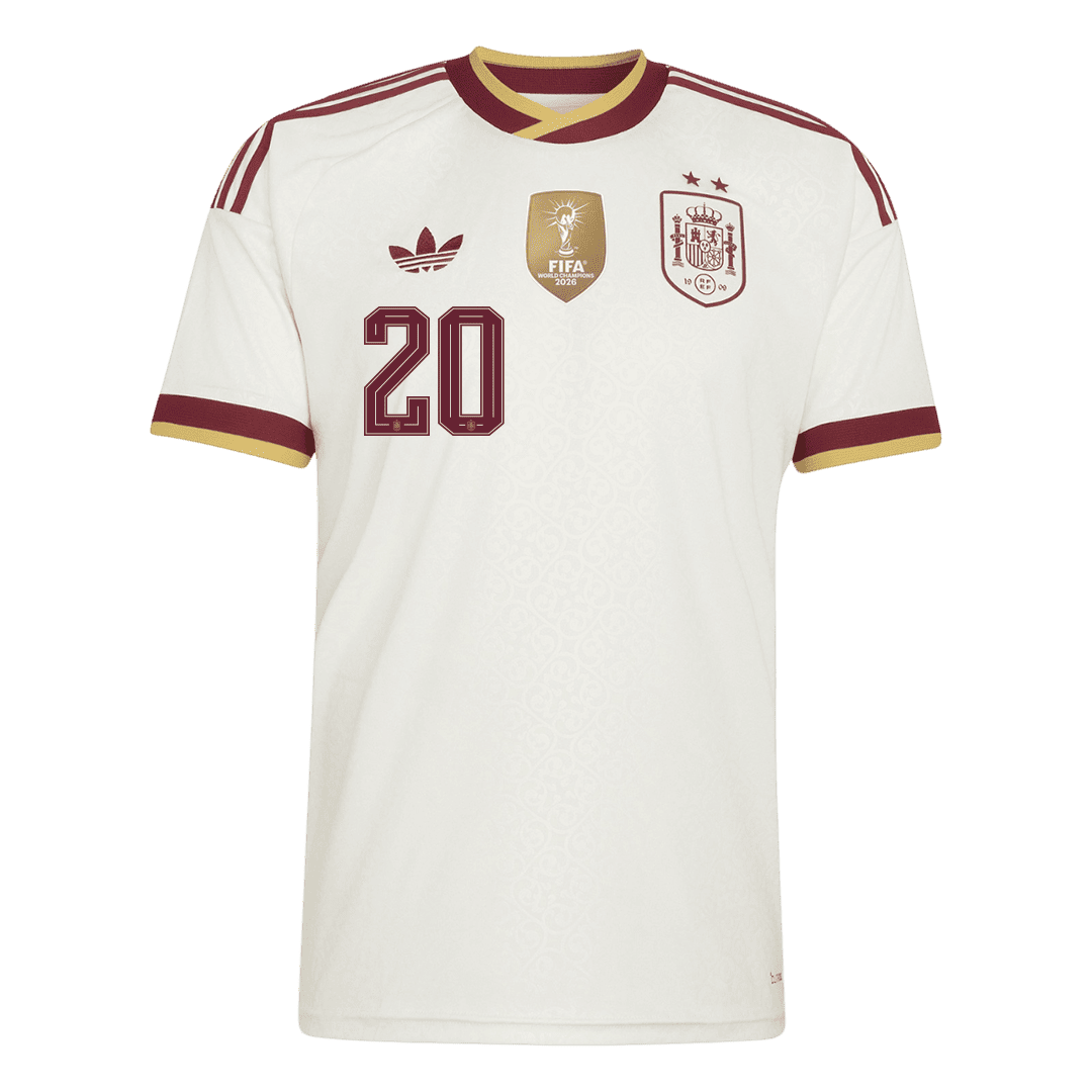 Camiseta PEDRI #20 Spain 2026 Segunda Equipación Copa del Mundo - Versión Hincha