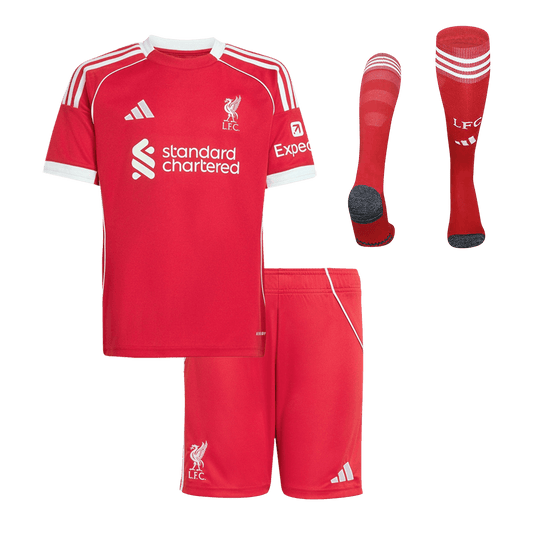Conjunto Infantil Completo Liverpool 2025/26 Primera Equipación
