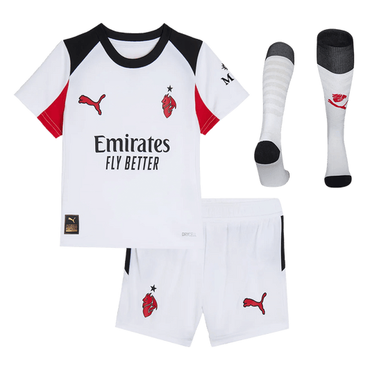 Conjunto Infantil Completo AC Milan 2025/26 Segunda Equipación