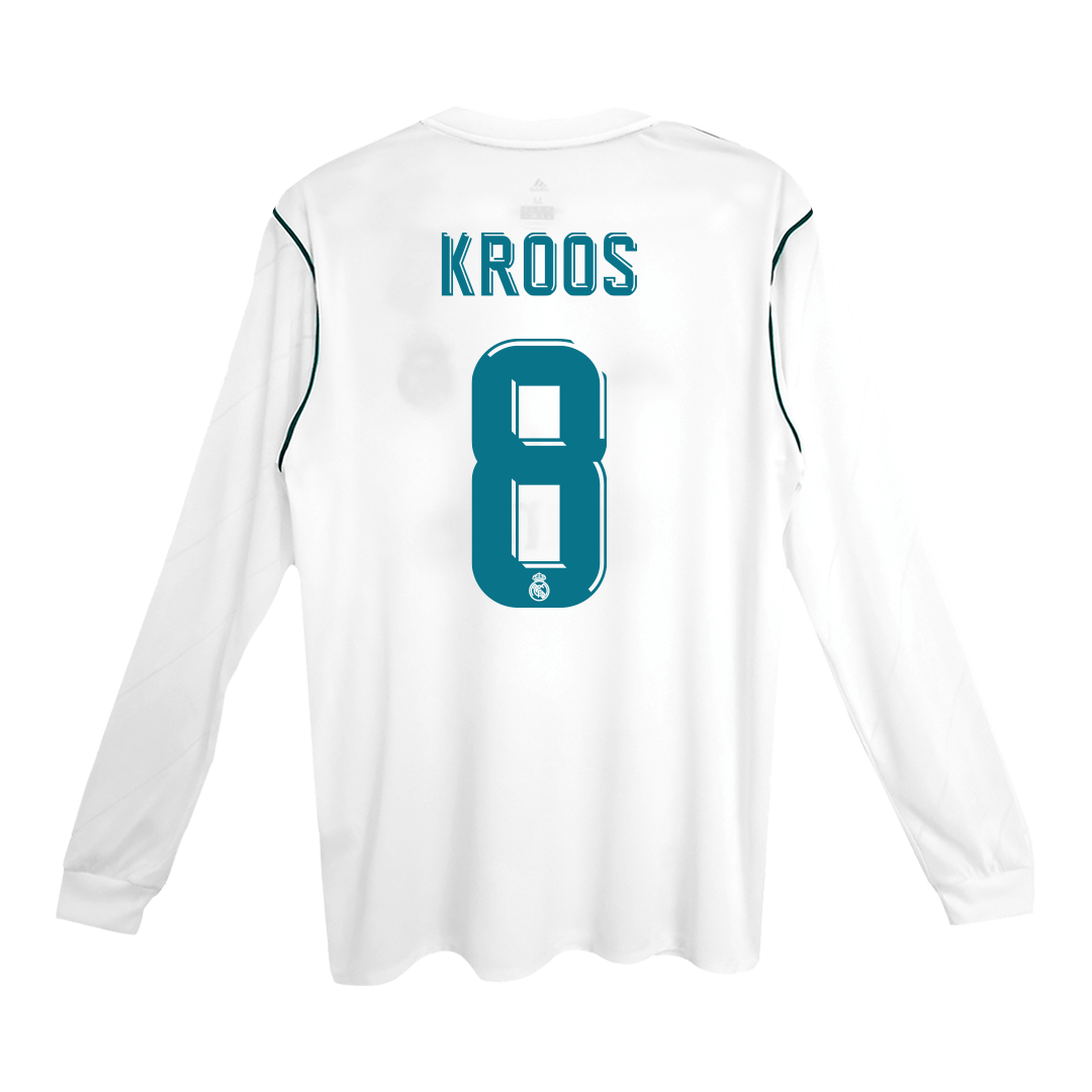 Camiseta Retro 2017/18 Kroos #8 Real Madrid Primera Equipación Manga Larga