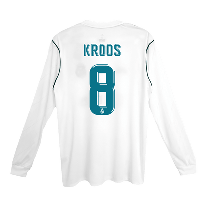 Camiseta Retro 2017/18 Kroos #8 Real Madrid Primera Equipación Manga Larga