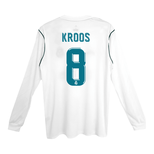 Camiseta Retro 2017/18 Kroos #8 Real Madrid Primera Equipación Manga Larga