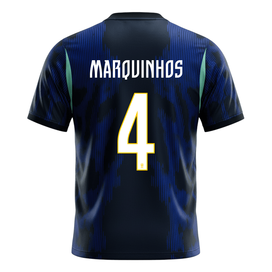 Camiseta Marquinhos #4 Brasil 2026 Segunda Equipación Copa del Mundo - Versión Hincha - Vista 8