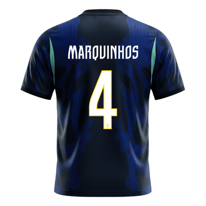 Camiseta Marquinhos #4 Brasil 2026 Segunda Equipación Copa del Mundo - Versión Hincha - Vista 8