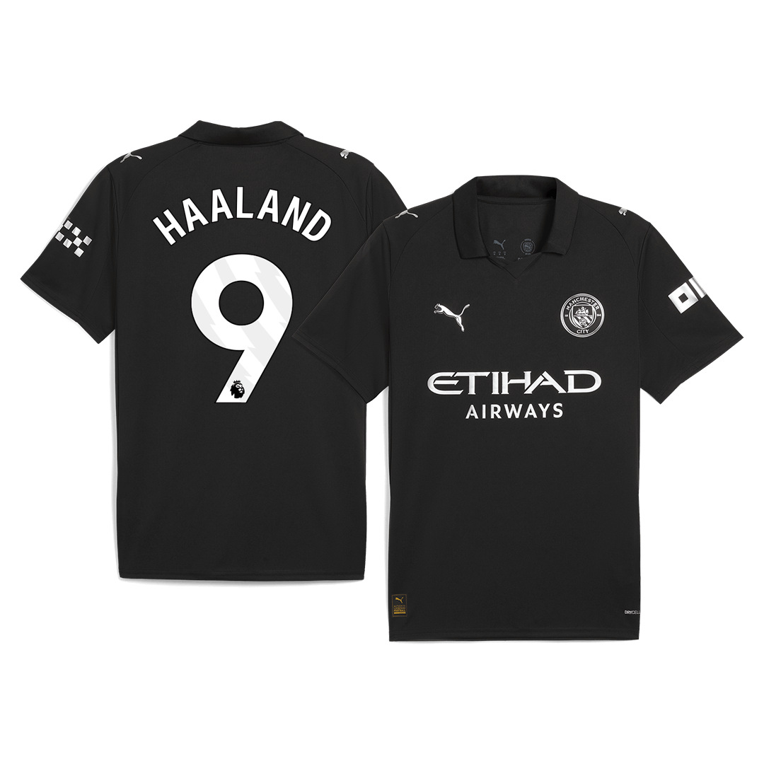 Camiseta Haaland #9 Manchester City 2025/26 Segunda Equipación - Versión Hincha