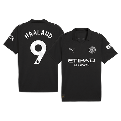 Camiseta Haaland #9 Manchester City 2025/26 Segunda Equipación - Versión Hincha
