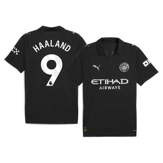 Camiseta Haaland #9 Manchester City 2025/26 Segunda Equipación - Versión Hincha
