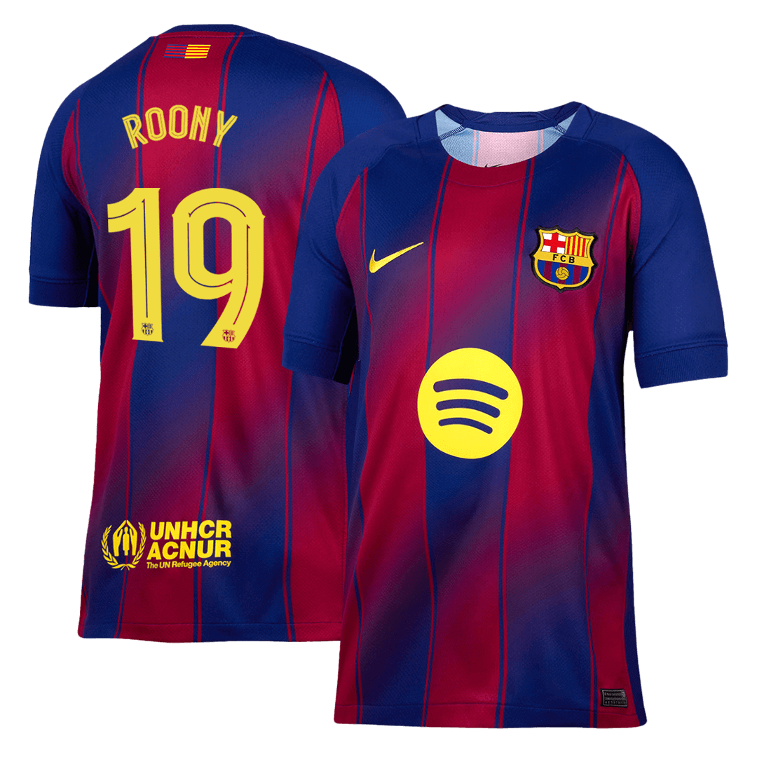 Calidad Premium UCL Camiseta Roony #19 Barcelona 2025/26 Primera Equipación - Versión Hincha