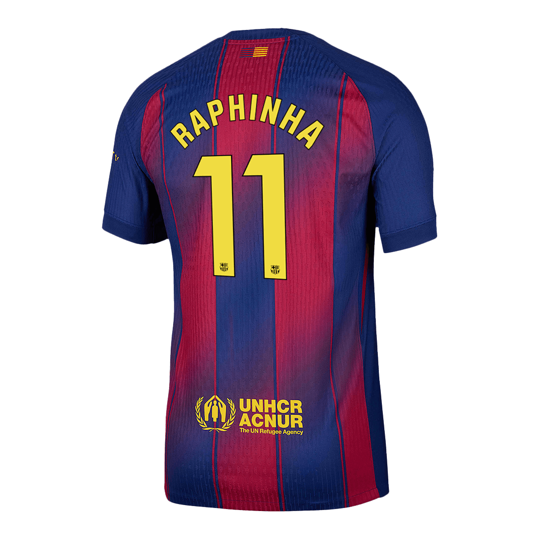 Camiseta Auténtica Raphinha #11 Barcelona 2025/26 Primera Equipación - Versión Jugador