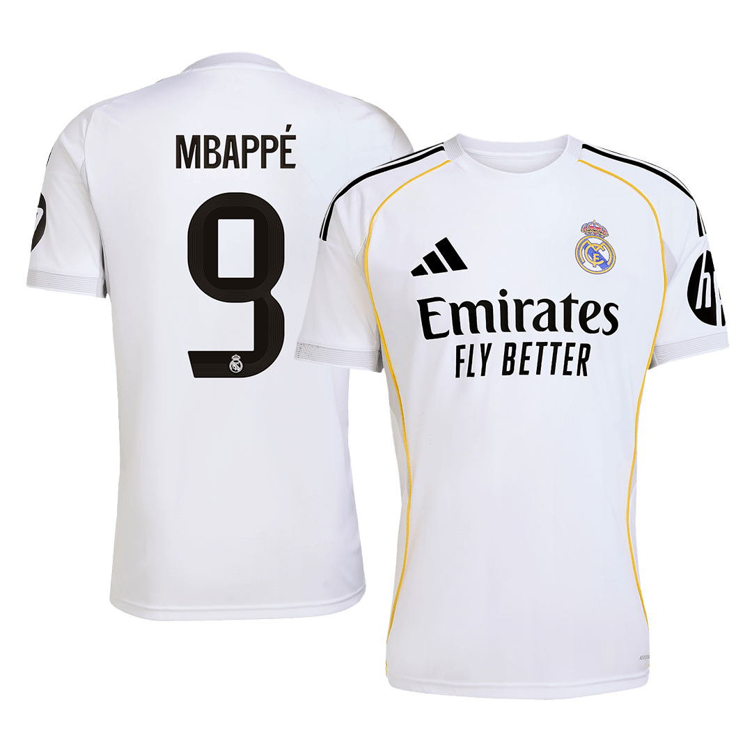 Camiseta Mbappé #9 Real Madrid 2025/26 Primera Equipación Hombre - Versión Hincha
