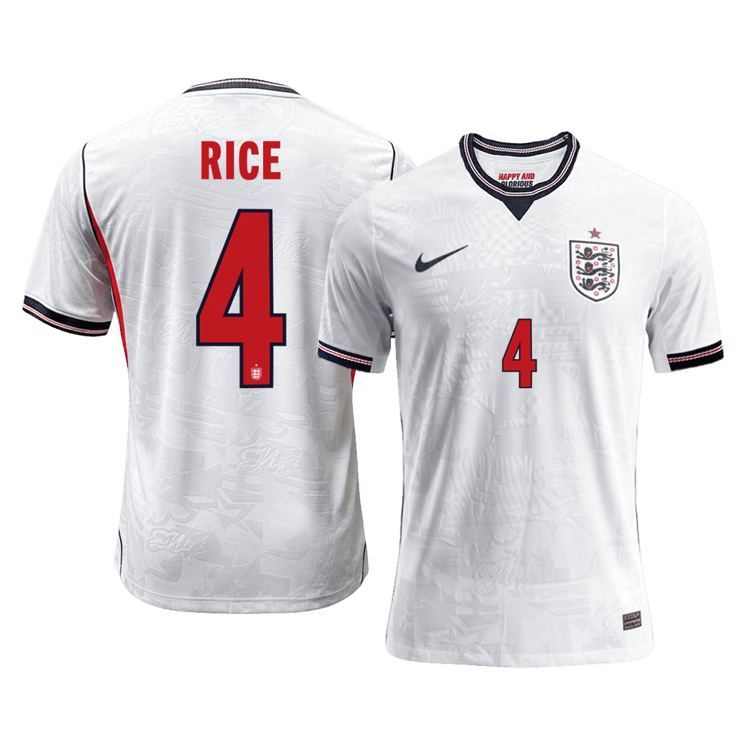 Camiseta Auténtica Rice #4 Inglaterra 2026 Primera Equipación Copa del Mundo - Versión Jugador