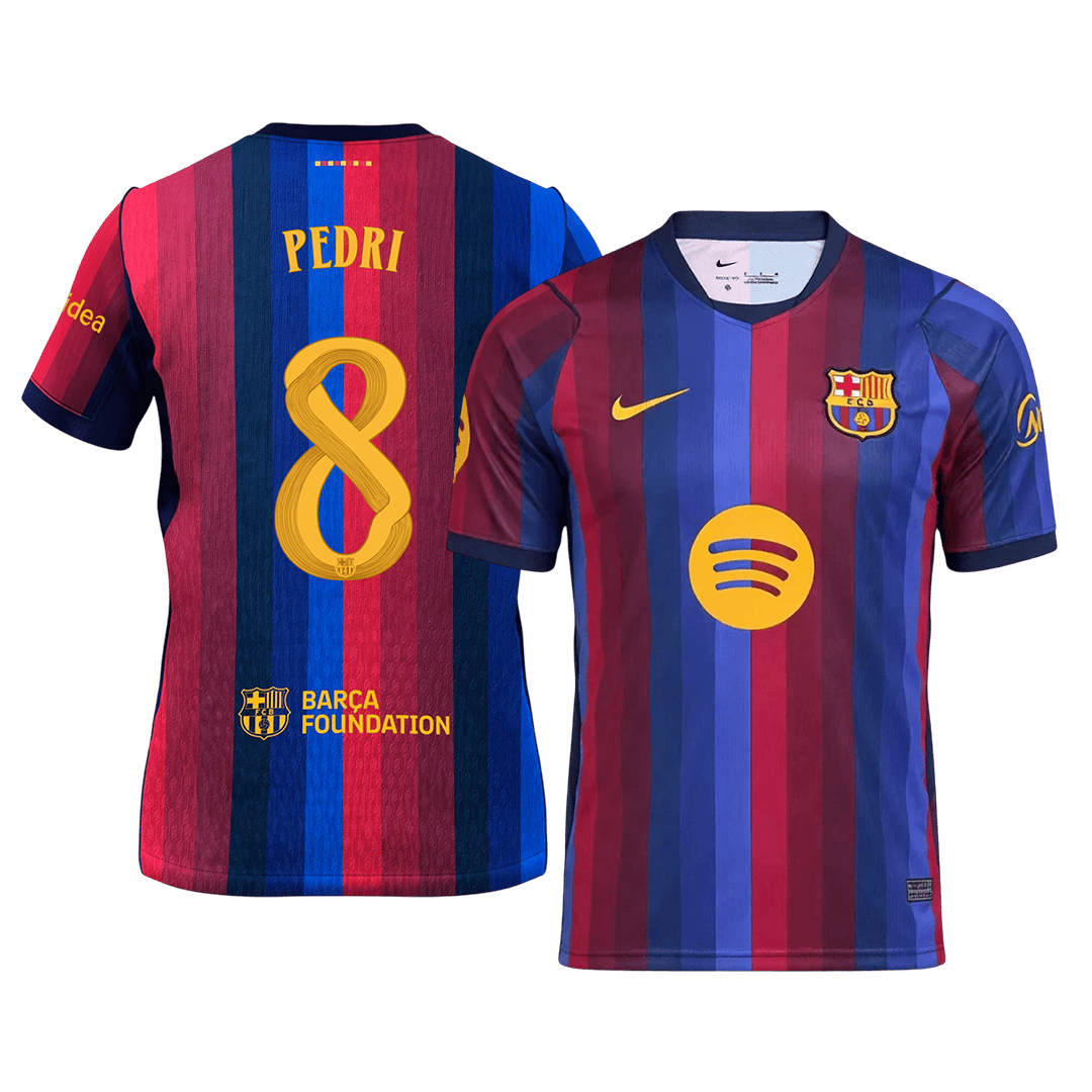 UCL Camiseta PEDRI #8 Barcelona 2026/27 Primera Equipación - Versión Hincha