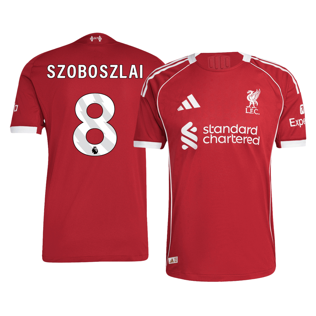 Camiseta Auténtica Szoboszlai #8 Liverpool 2025/26 Primera Equipación - Versión Jugador