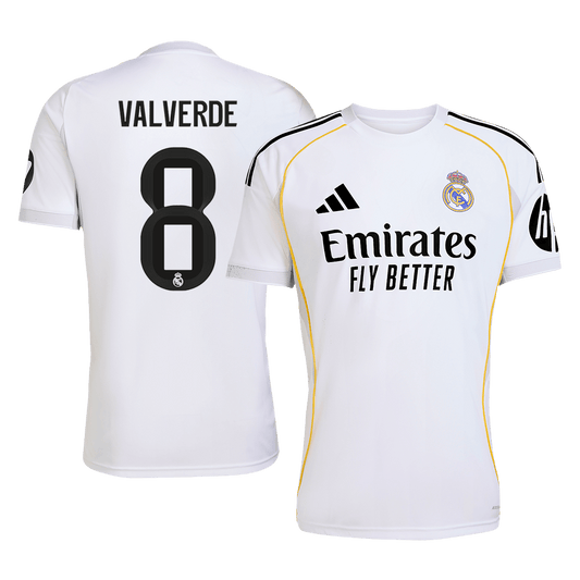 Camiseta Valverde #8 Real Madrid 2025/26 Primera Equipación - Versión Hincha