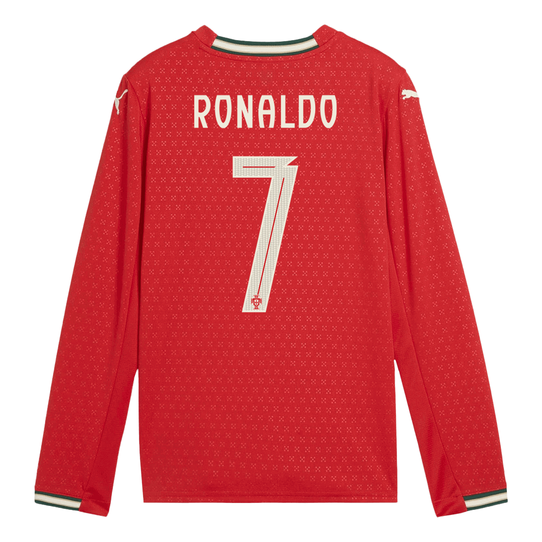 Camiseta Manga Larga Ronaldo #7 Portugal 2025 Primera Equipación Hombre - Versión Hincha