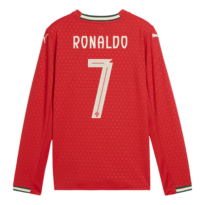 Camiseta Manga Larga Ronaldo #7 Portugal 2025 Primera Equipación Hombre - Versión Hincha