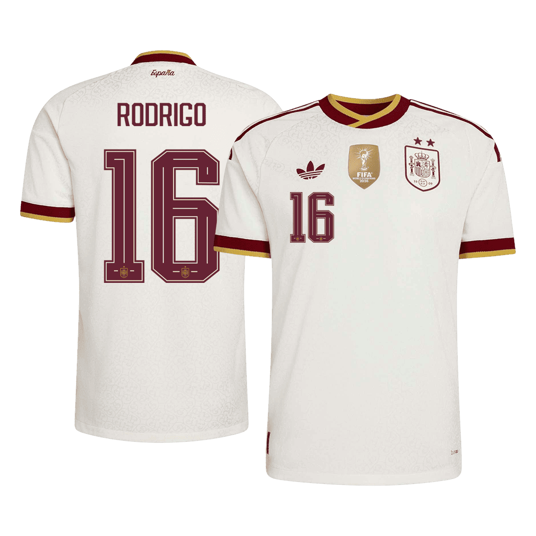 Camiseta Auténtica RODRIGO #16 Spain 2026 Segunda Equipación Copa del Mundo -Versión Jugador