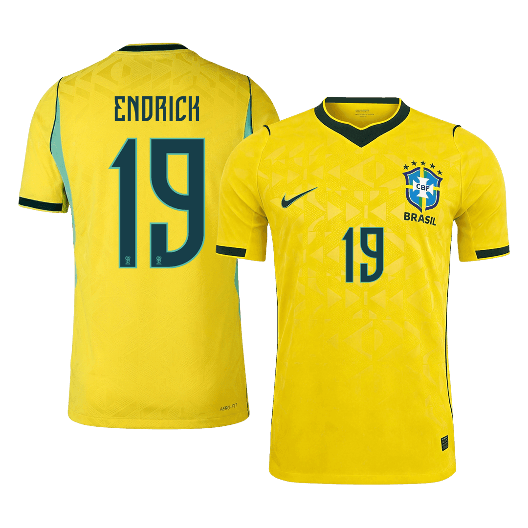 Camiseta Auténtica Endrick #19 Brasil 2026 Primera Equipación Copa del Mundo - Versión Jugador
